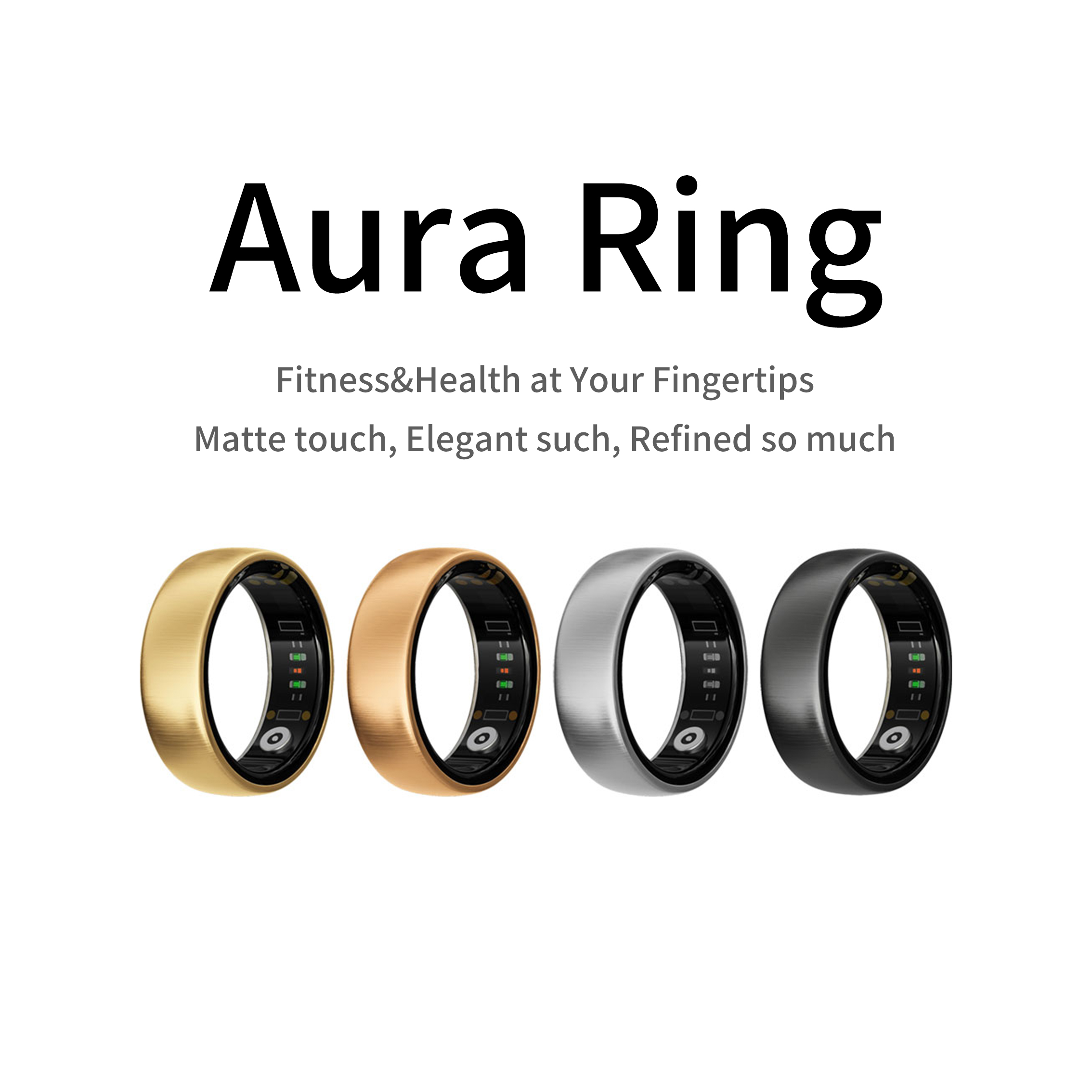 Blood Oxygen Monitor - AURA Matt Smart Ring Fitness Sport