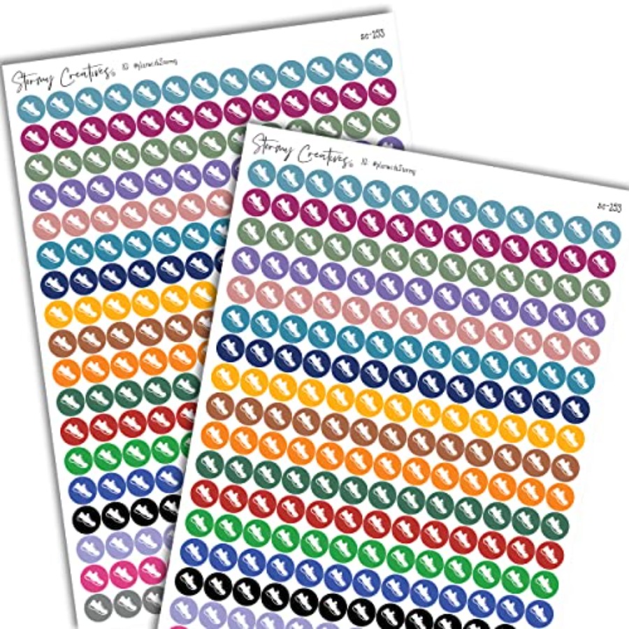 Health Y Wellness - Kleine Schuh-Symbol-Sticker, dekorative Planungssticker, 468 Sticker,