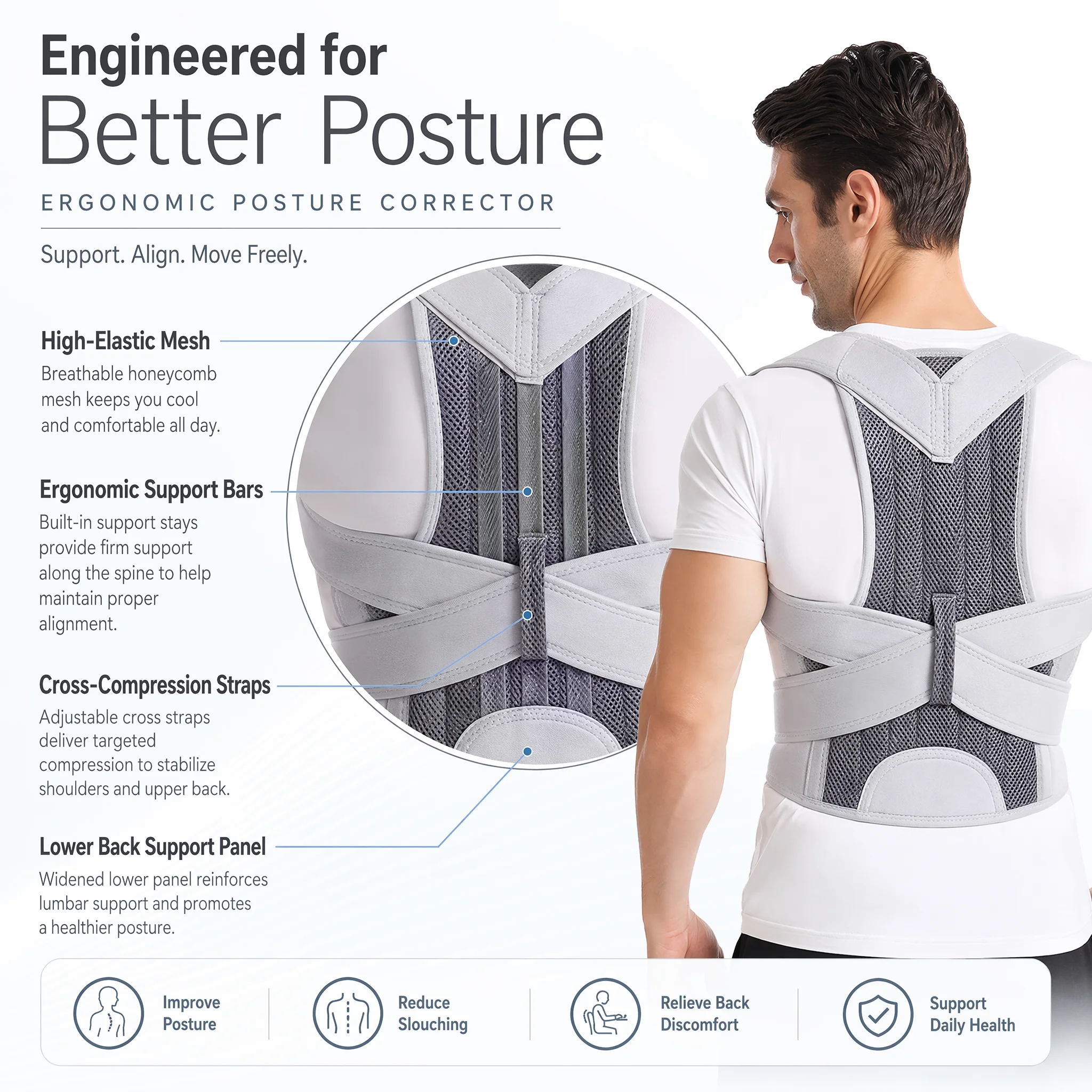 Verstellbare Haltungskorrektur – Posture Corrector Back Brace Bewertung und Preis