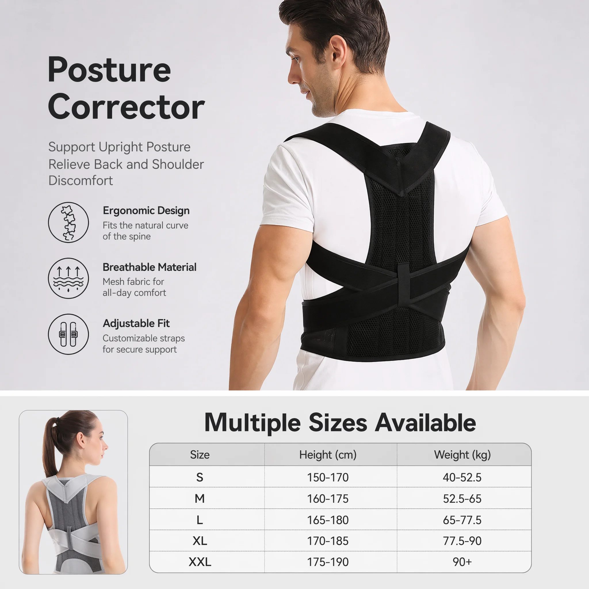 Verstellbare Haltungskorrektur – Posture Corrector Back Brace Bewertung und Preis